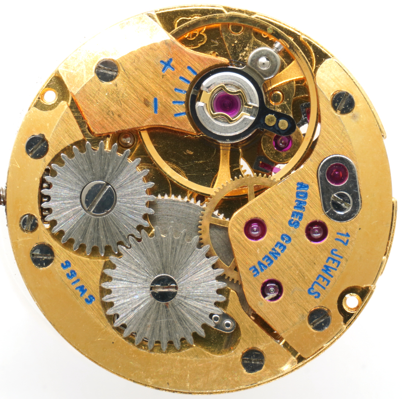 strichpolierte, goldfarbige Ausführung ETA 2512: strichpolierte, goldfarbige Ausführung