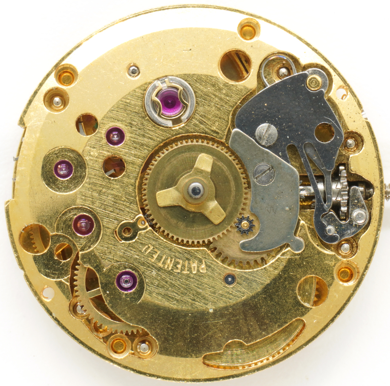 Zifferblattseite, goldene Ausführung ETA 2512: Zifferblattseite, goldene Ausführung