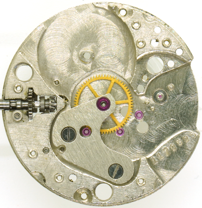Grundplatine mit Minutenrad Poljot 2415A: Grundplatine mit Minutenrad